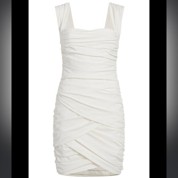 Cinq Á Sept Desiree Bandage Bridal Mini Dress In Ivory - Picture 4 of 14